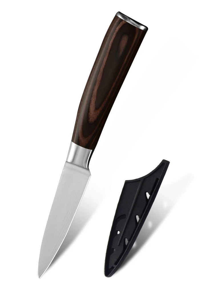 Xingye Popular Pakka Wood Handle Damascus Pattern Knives
