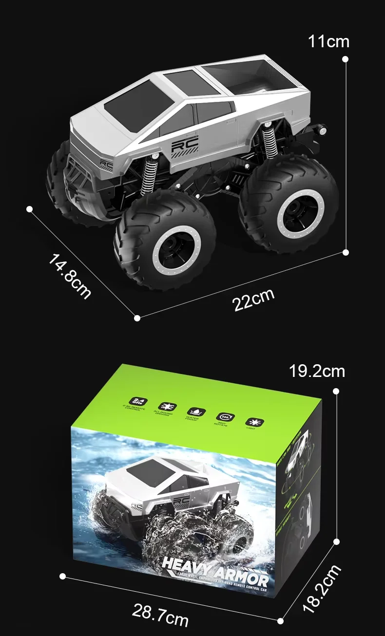 Amphibious Bigfoot Cybertruck RC Truck
