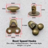 Bronze Double-Rivet Boot Lace Hook