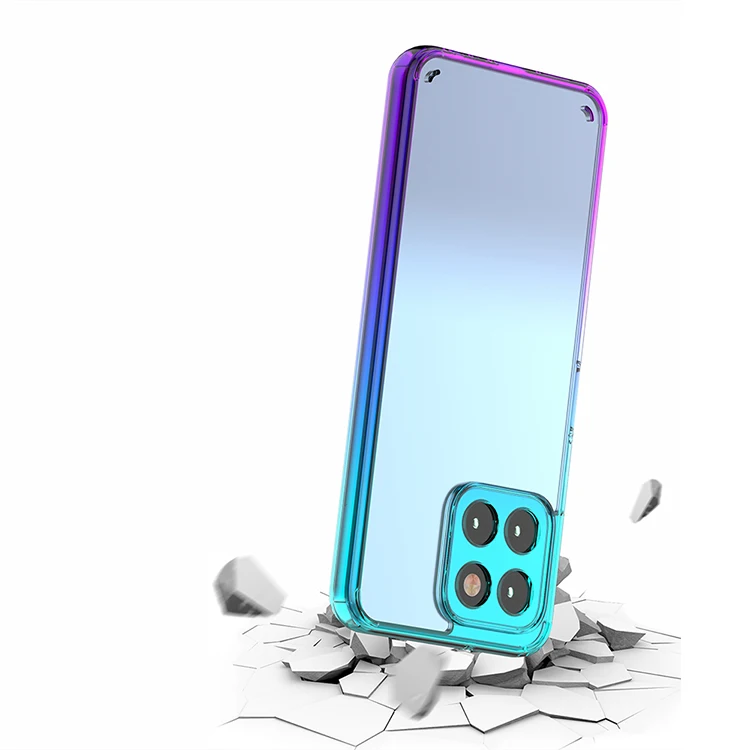 Factory Price Gradual Change Color Transparent clear Acrylic Tpu Mobile Phone case for huawei Honor X6 X8a X5 X9a X7a Back Cover