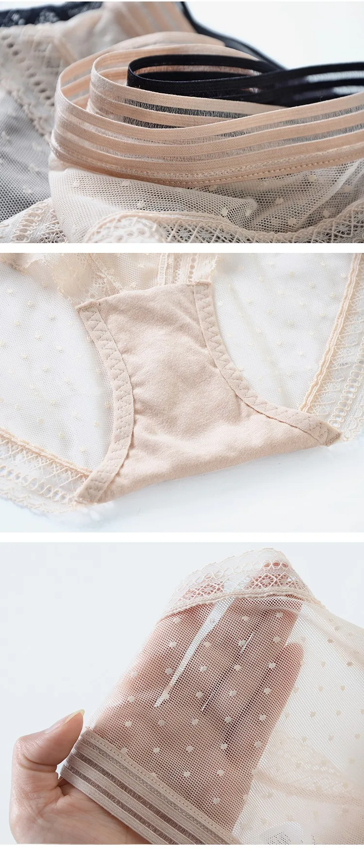 Sheer Lace Mesh Low Waist Panties with Bows – Sexy Transparent Lingerie