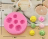 6 cavity mold 7.5*7.8*1.5cm, 67g pink