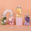 Fat bottle 7-piece set/silver lid - pink color
