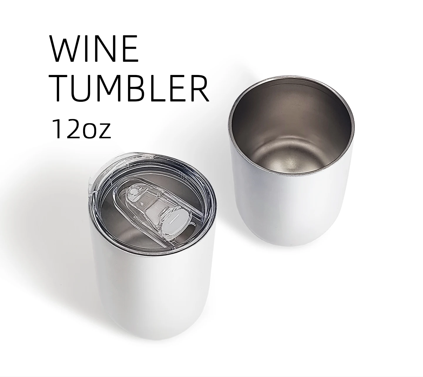 Sublimation Blanks 12oz Stainless Steel Wine Tumbler With Lid Straight