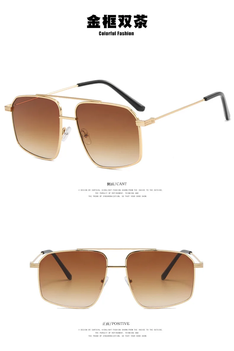 Nuevas gafas de sol con montura de Metal Vintage al por mayor para hombres y mujeres 2025 nuevo estilo Retro clásico marco cuadrado gafas de sol