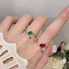 Lab Ruby and Moissanite(18K Yellow)