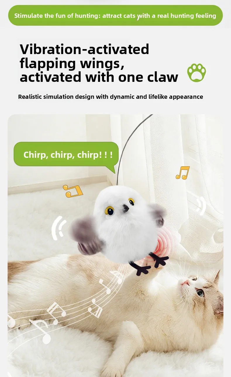 Interactive Bird Toy For Cats With Realistic Sounds And Flight_voghion.com