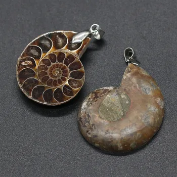 Healing shell mineral gemstone Fossil Pendant spiritual Reiki quartz crystal energy ammonite feishui pendant for Valentine's Day