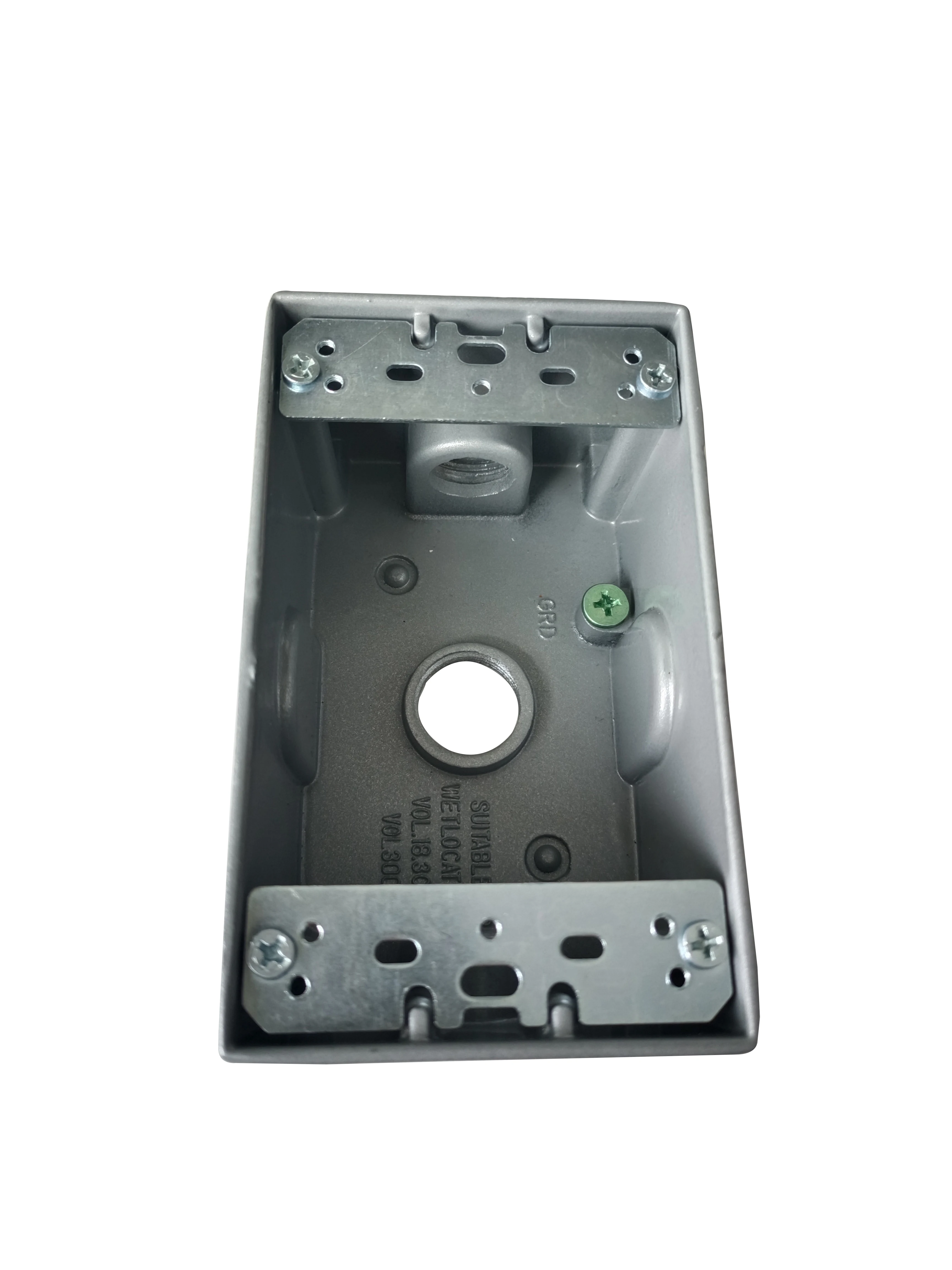 2-Gang Weatherproof Box Threaded Device Outlet Box Aluminum Die Cast ...