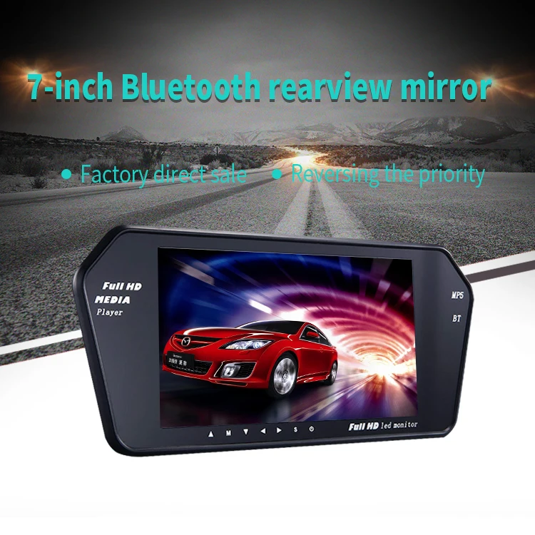 Full HD Rearview Monitor MP5 7 Inch Car Rearview Mirror with BT