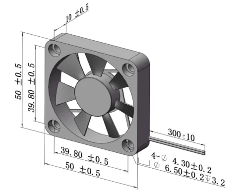 Axial Fan, Brushless, 5010, 24V, 50x50x10mm - detail 2