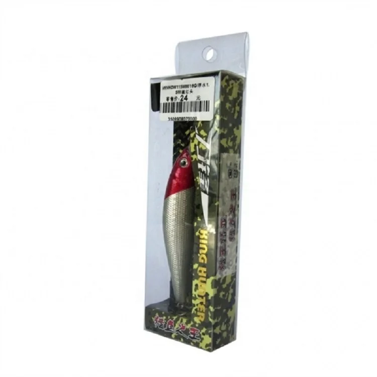 clear fishing lure packaging Customize Plastic PET Clear Fishing Lure Packaging Fishing Soft Bait  Tacklei Hanging Box with Paper Sticker
