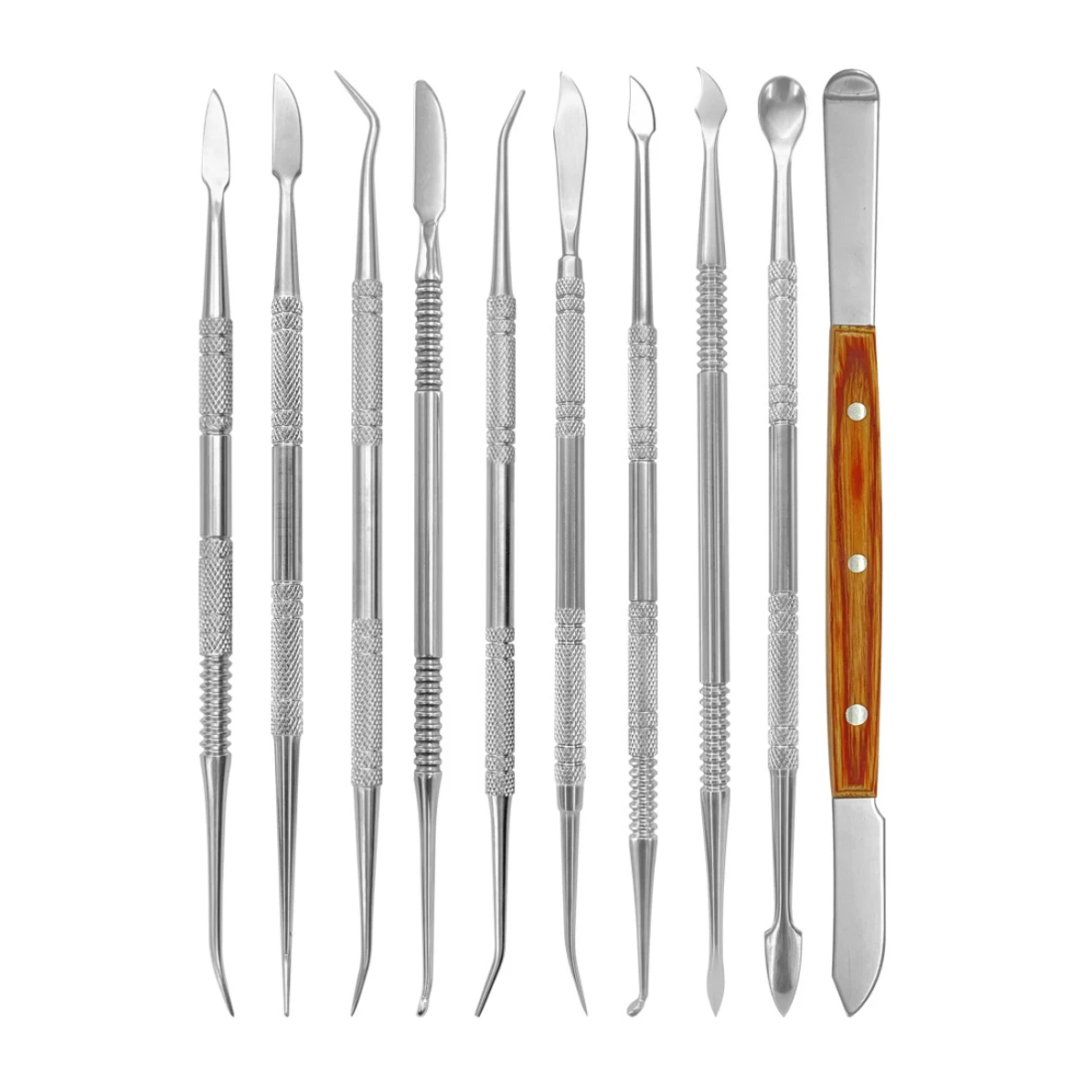 Wax Carving Tools Tool Sculpting Sculpture- Stainless Steel Wax Engraving  Kit Wax Spatula Wax Carving- Tool Set For Dental Use (black Bag)(10pcs)