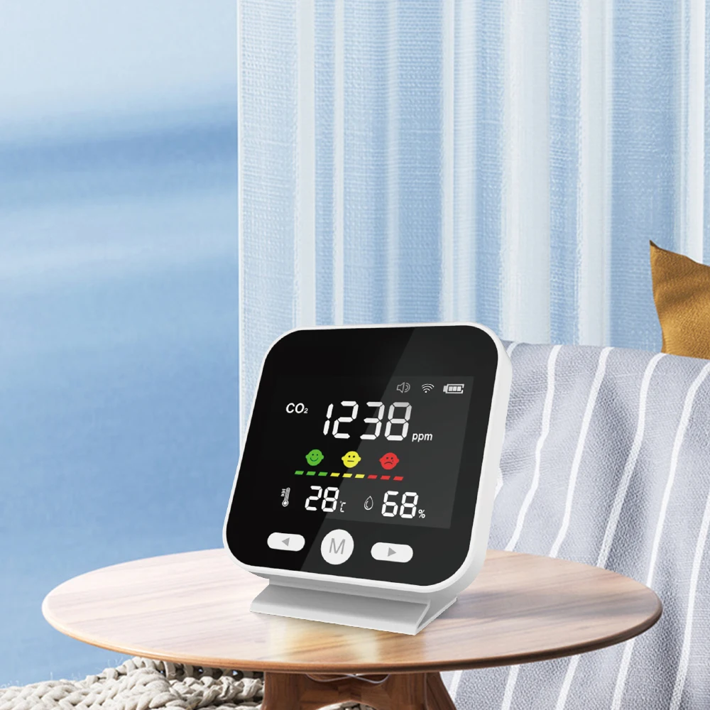 TUYA CO2 Concentration Detector WiFi Air Quality Monitor for Europe and the United States with CE Certified NDIR Sensor Type