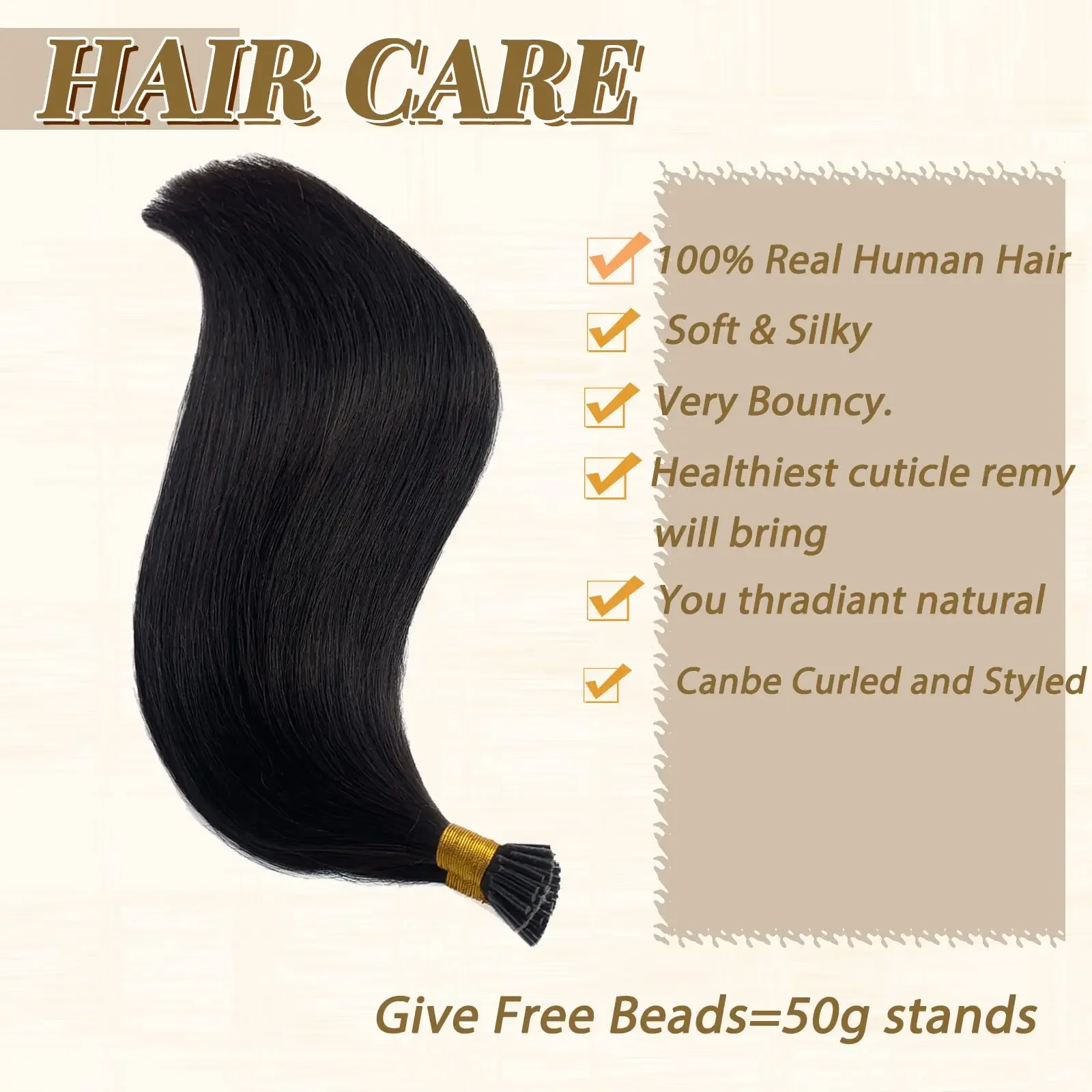 Cabelo humano real liso I Tip Extension Fusion Capsule Queratina Cor natural 1g/fio 26 polegadas Mulheres_voghion.com