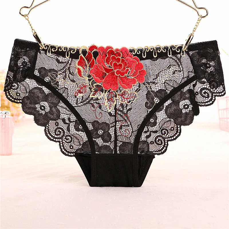 embroidered flower women's panties girl comfortable