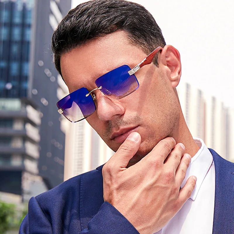 De Sol Con Incrustaciones De Diamante Para Hombre Y Mujer,Lentes De Sol Sin Marco De Lujo Logotipo De 2020 - Buy Tonos Gafas De Sol,De Gafas De Sol De