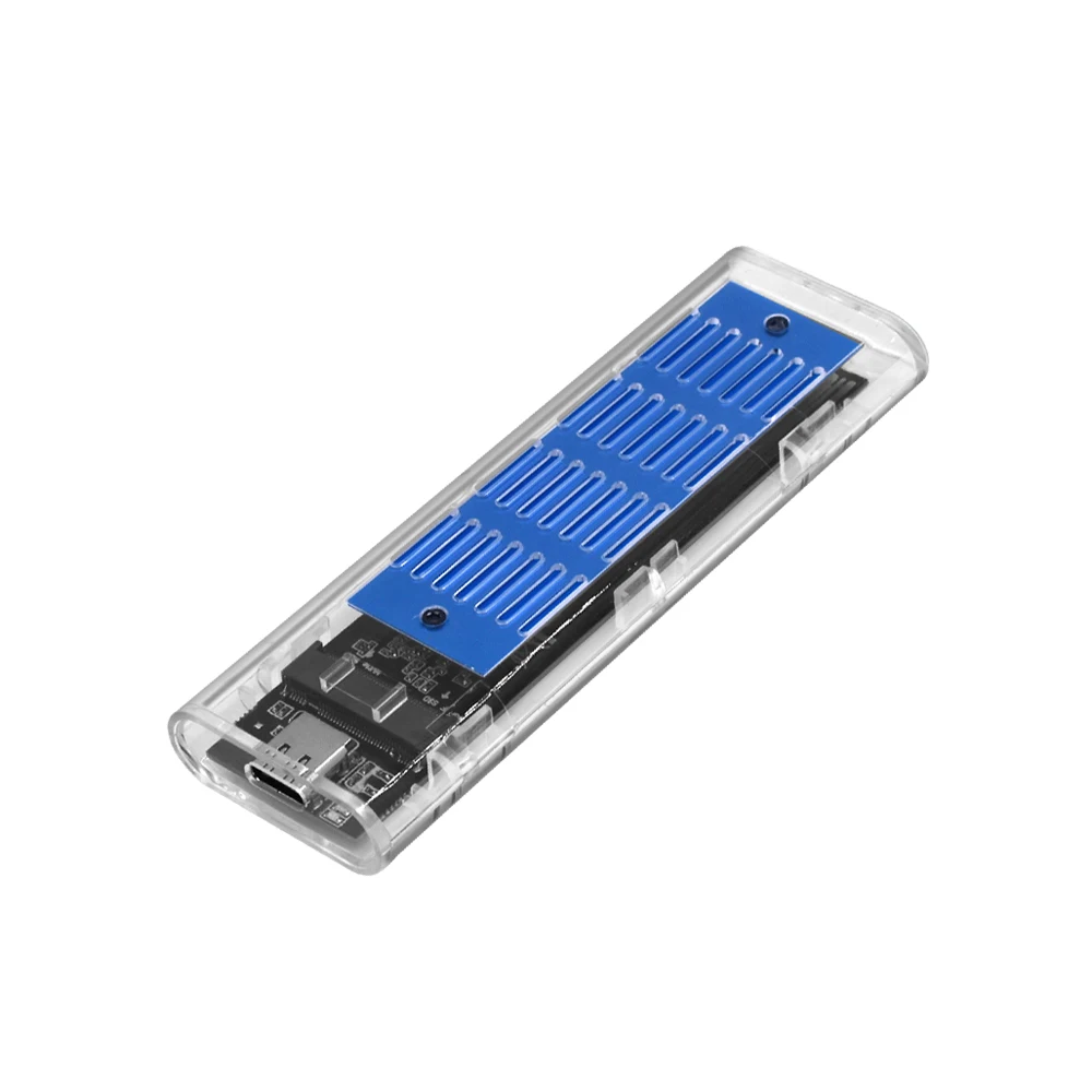 Tisric M.2 NVME NGFF SATA двойной протокол SSD Case Clear USB Type C PCI-E M2 прозрачный внешний корпус жесткого диска