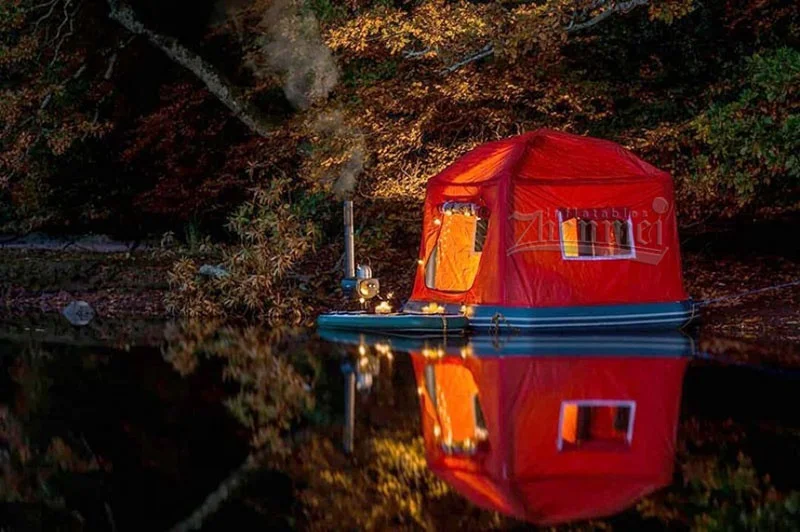 Outdoor Camping Boat Shoal Fishing Raft Inflatable Tent - Main Image