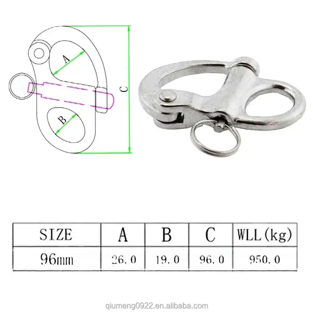 Stainless Steel Swivel Shackle Release Boat Anchor Chain Eye