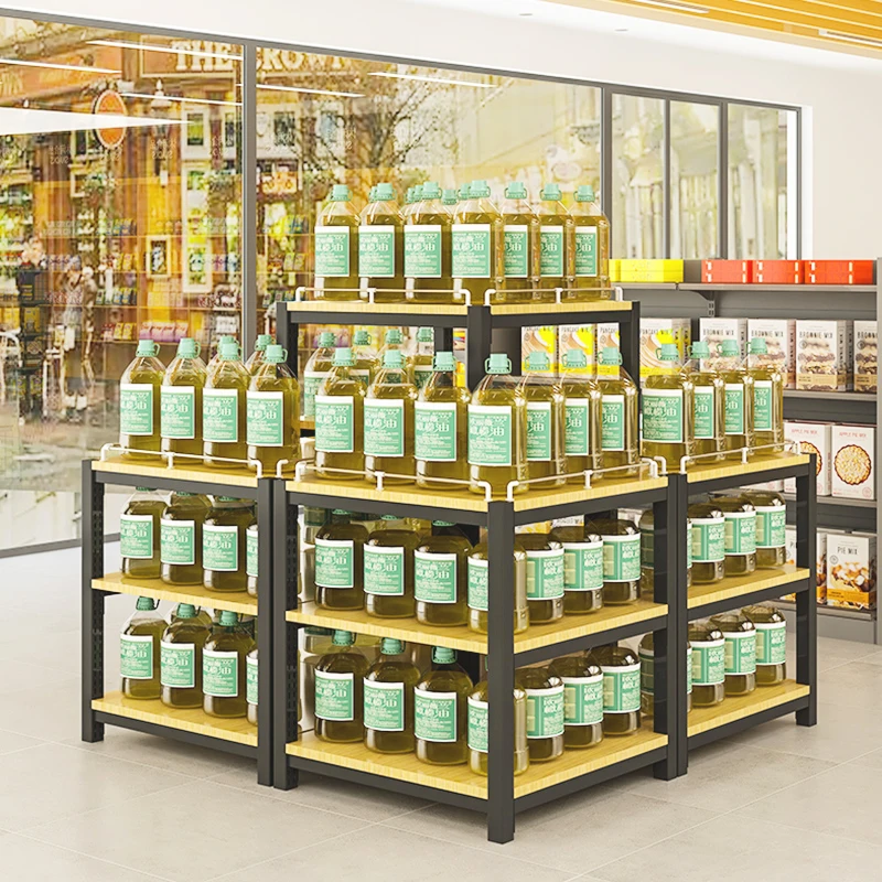 Heavy duty supermarket shelves promotion table stacking racks & shelves dumping display rack