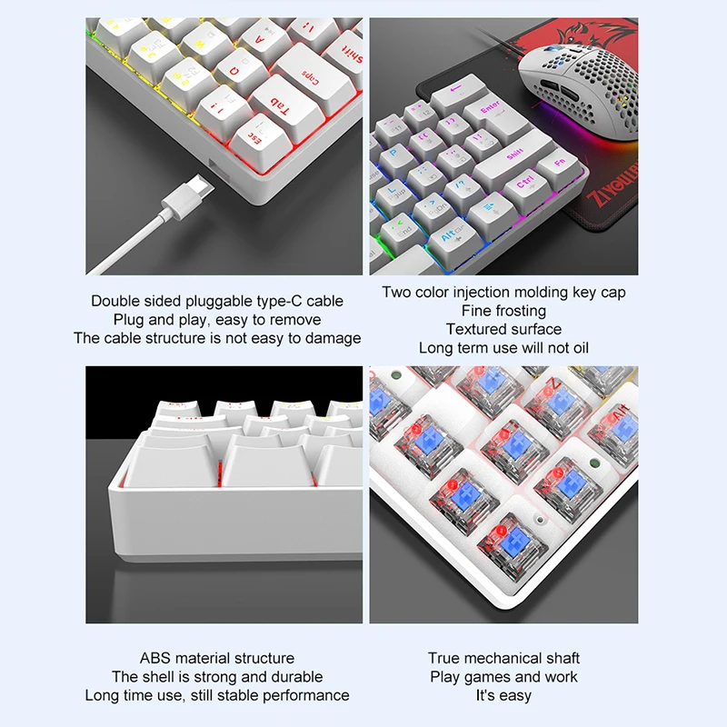 ZIYOU LANG T60 60% Gaming Keyboard & Mouse Set - Wired, RGB