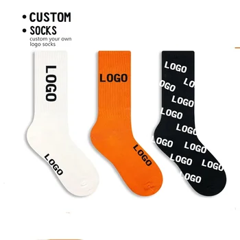 XL-R145 custom logo socks unisex logo socks custom men's socks with logo