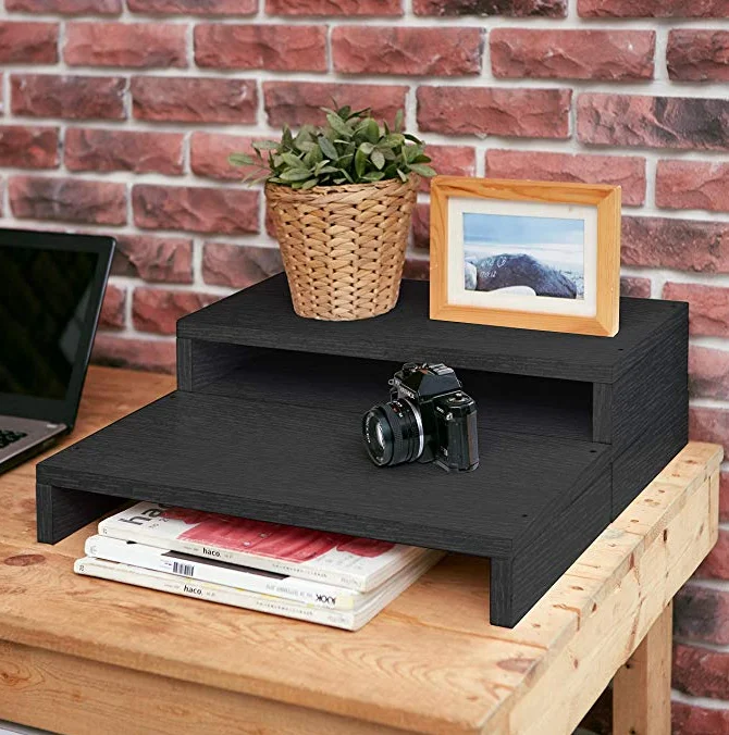 Подставка под компьютер из натурального дерева с органайзером для хранения офисный стол настольный ТВ-принтер мобильного телефона Настольная полка