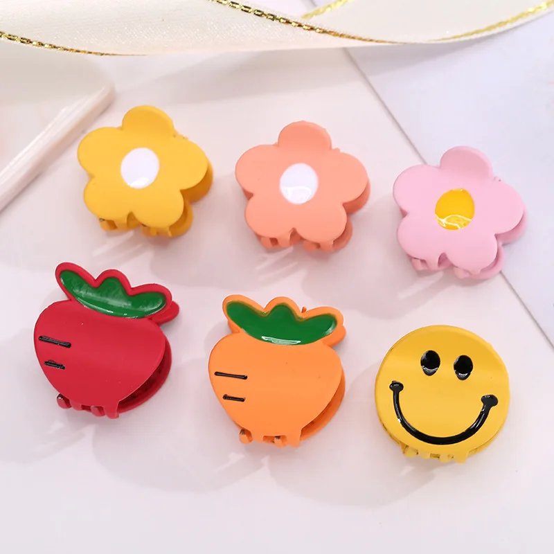 MIO Cute Cartoon Decorative Metal Cherry Hair Claw Hair Pin Grip Clamps Small Mini Flower Animal Fruit Hair Accessories