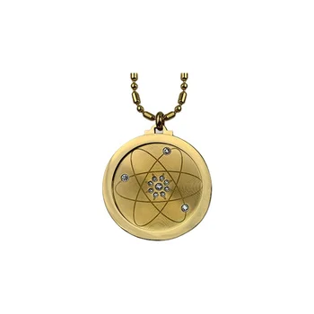 Wholesale gold and black white diamond satellite on the front stainless steel Bio energy pendant necklace with negative ions