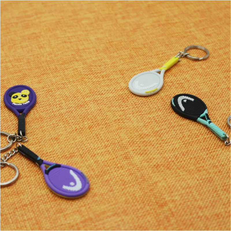 Wsnbwye Padel Racket Padel Racket Protector Keyrings CHAVEIRO Gift Anime DIY PVC Cute Rubber Racket Padel Keychain