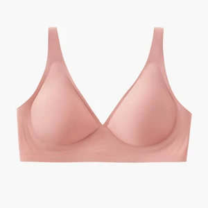 Best Seller Soft Support Smooth Sleep Spandex V-Neck Seamless Bra Adjustable Wireless Push Breathable Jelly  Wire-Free Women Bra