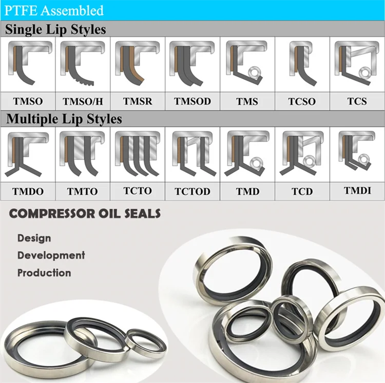 1Pcs PTFE Stainless Steel Oil Seal Double Lip High Temperature