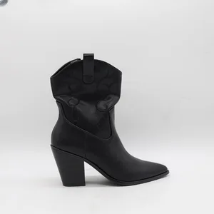 BUSY GIRL HQ1112 Custom Women's Ankle Boots Wholesale Purple Western Cowboy Boots with Pointed Toe & Chunky Heel Ankle Boots