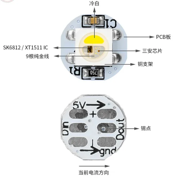 DC5V SK6812 WS2812B адресуемый RGBW светодиодный пиксельный модуль серии 5050 светодиодных модулей