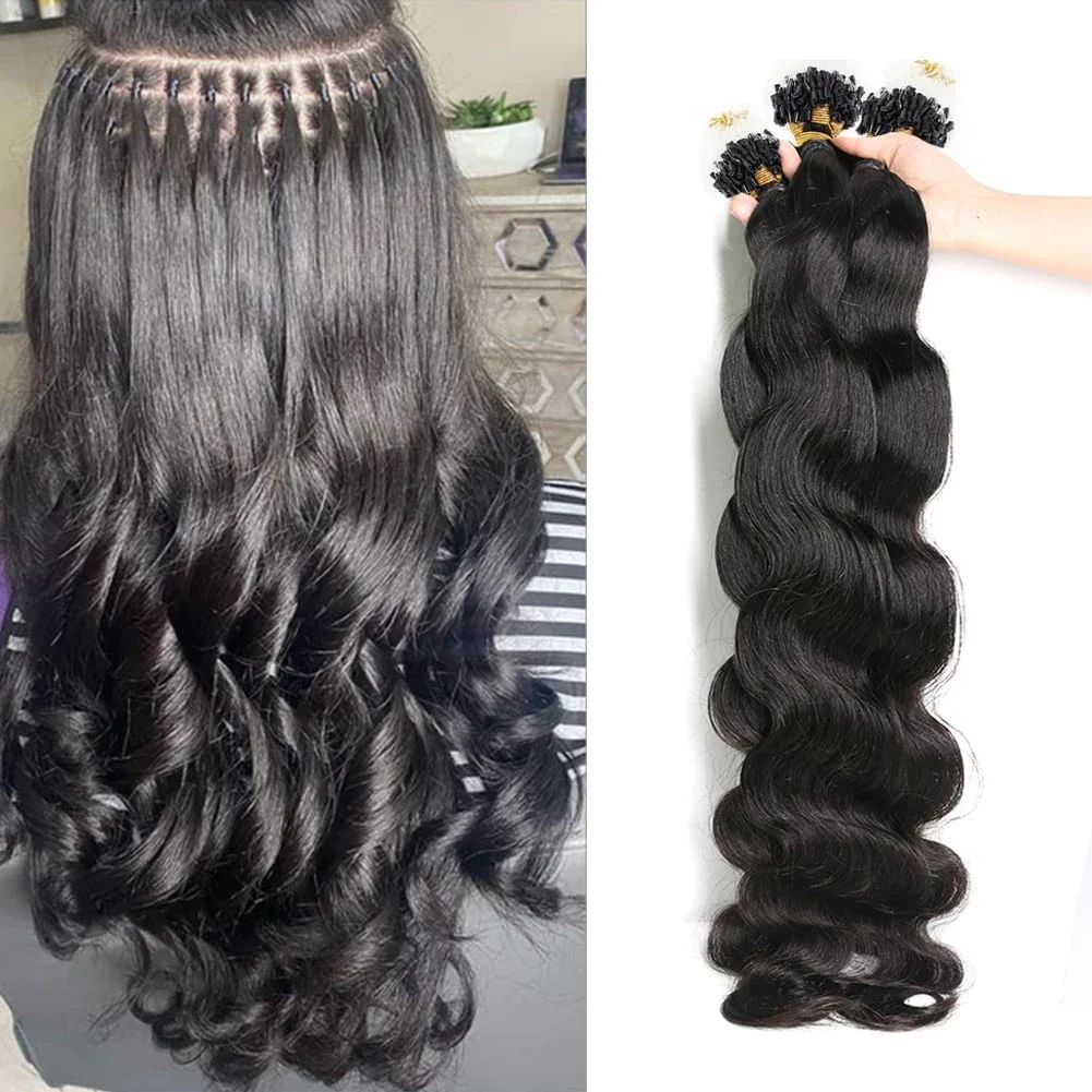 Body Wave Micro Loop Human Hair Extensions For Natural Volume_voghion.com