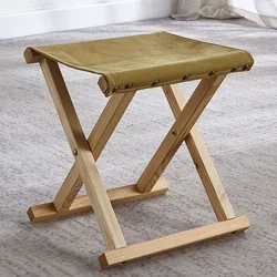 Indoor wooden fashion pure color linen material single size folding chair