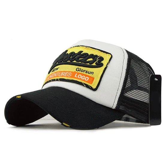 Custom Plain Blank Mesh Embroidered Distressed Baseball Cap Dad Trucker Hat