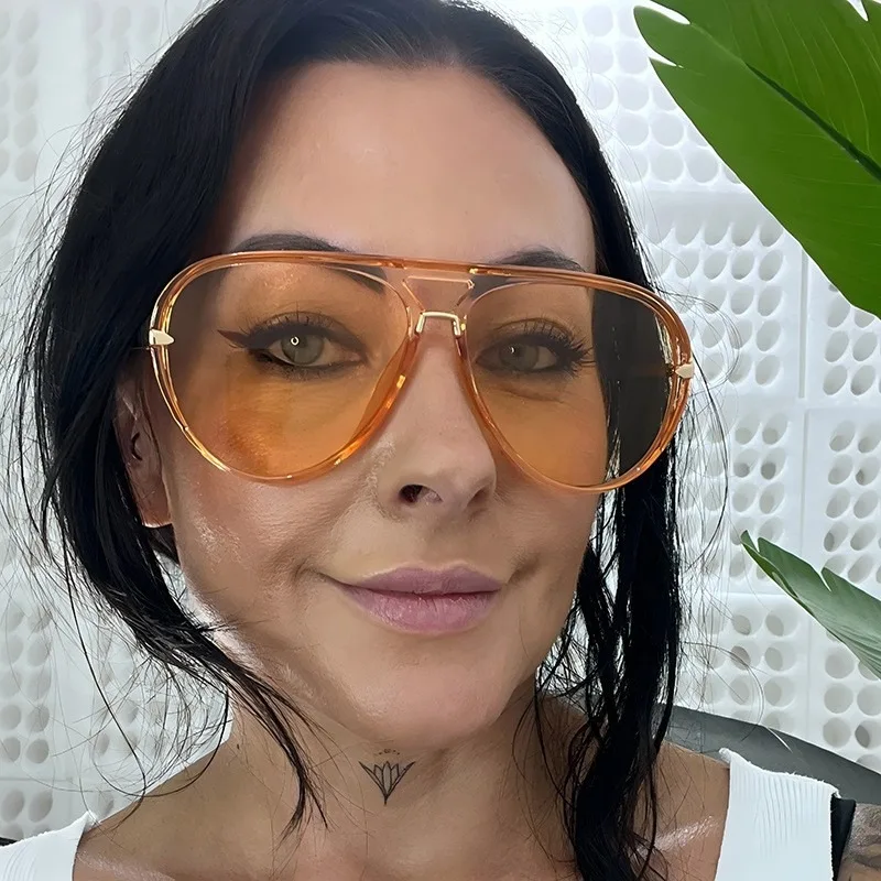 2025 Custom Trendy Classy Oversized Sunglasses Outdoor Round Double Beam square Eyewear