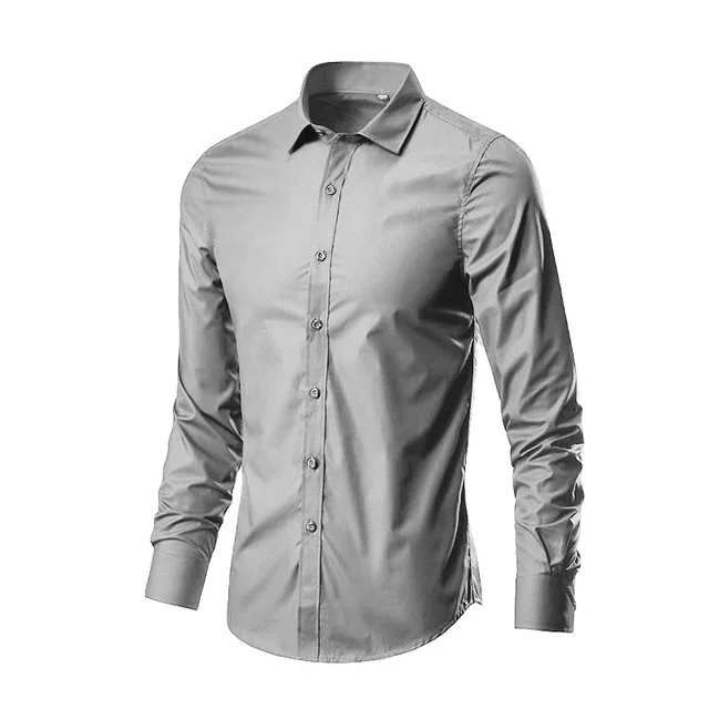 Classic solid color men's casual long-sleeved shirt four seasons multi-color cs259