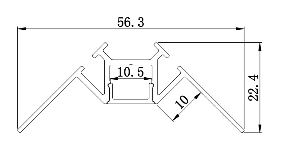 Внутренний угловой мраморный Встраиваемый светодиодный профиль для светодиодной ленты шириной 10 мм