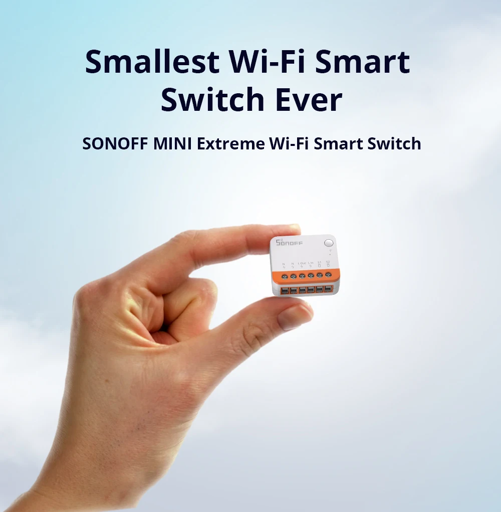 SONOFF MINIR4  MINI Extreme Wi-Fi Smart Switch Super Tiny Size Detach Relay Mode External Switch Control eWeLink APP Control