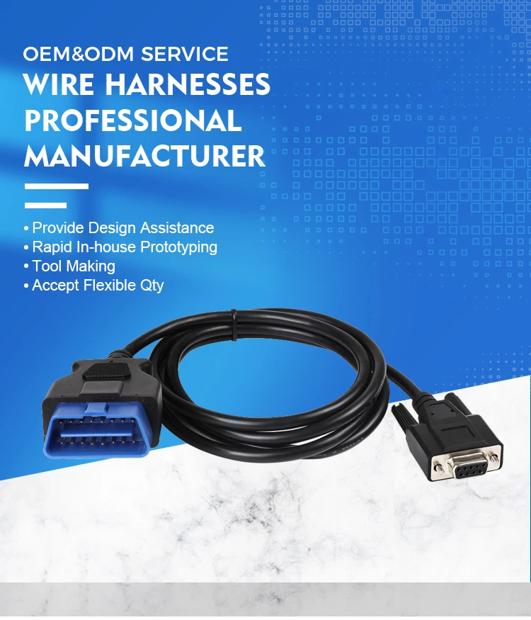 product 16pin m to d sub 9p f 16pin male femaleobd2 to db 9femaleobdii car test diagnostic cable for vga interface diagnostic diy pr-2