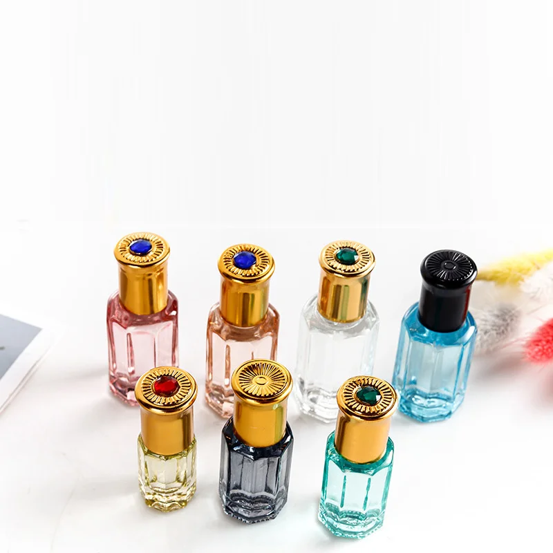 Transparent Octagonal 3ml 6ml 12ml Glass Perfume Bottles with Stick for Oud Print Advertising