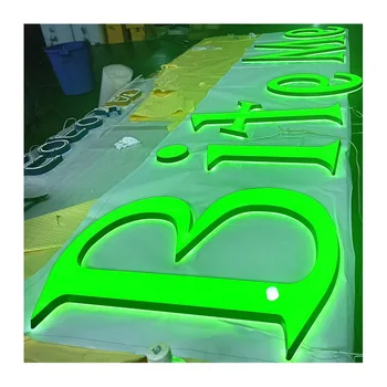 Outdoor Wall Logo Led Illuminated Smoke Shop Led Sign Venders Illuminated Channel Letters Sign Storefront Sign