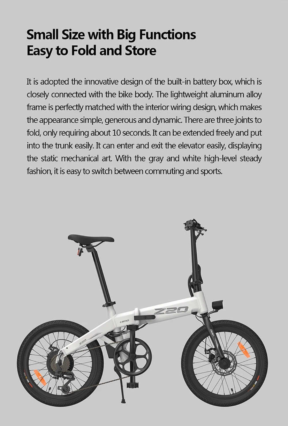 Bicicleta eléctrica plegable HIMO Z20 con neumáticos gruesos: comodidad motorizada en un paquete compacto