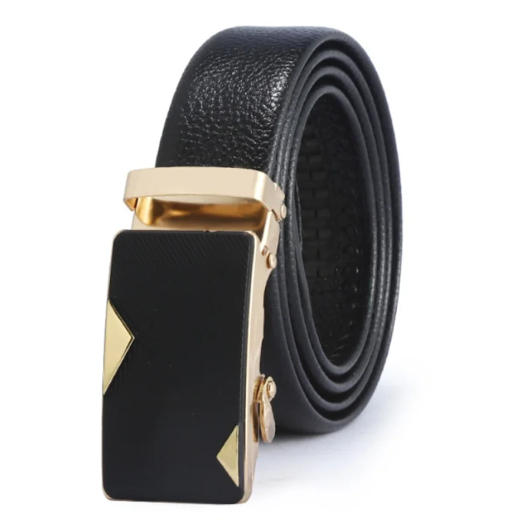 Business Style Genuine Leather Belt Mens Automatic Buckle Belts For Men LQbelt Factory Custom LOGO