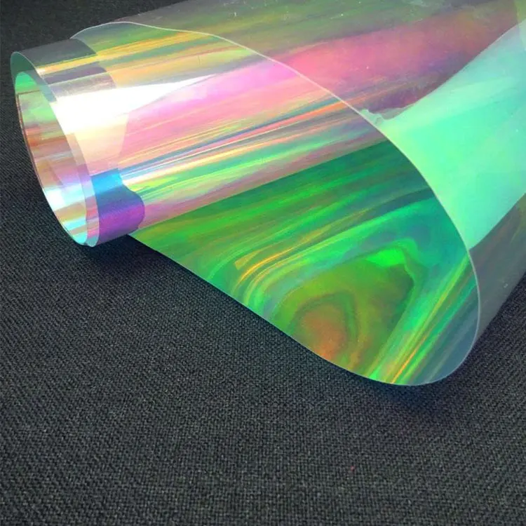 HEALLILY Arco iris brillante película transparente vinilo holográfico a4 película de ventana para bolsa patchwork diy arts proyectos 4 piezas 