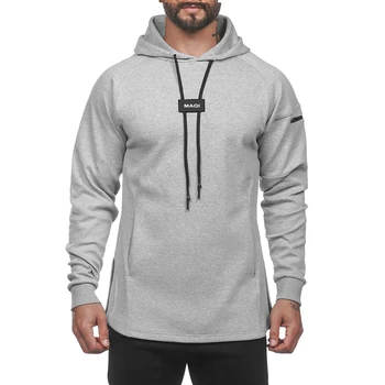 Wholesale custom cotton your logo fitness fashion slim hoodie embroidery