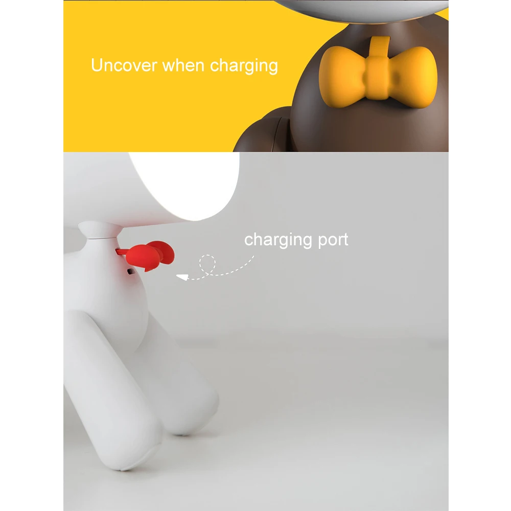 Novelty Table Lamps Restaurant Warm White Relax Atmosphere Usb Dog Rechargeable Desk Reading Lights